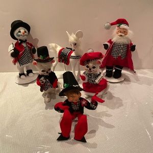 Annalee Set Of 6 2014 Classy Check Set